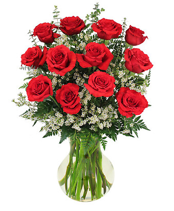 Red Roses And Wispy Whites