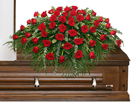 Majestic Red Casket Spray