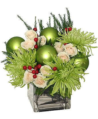 GLAMOROUS GREEN HOLIDAY BOUQUET